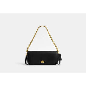 NWT Women Coach Dinky Bag in Black and Brass hardware